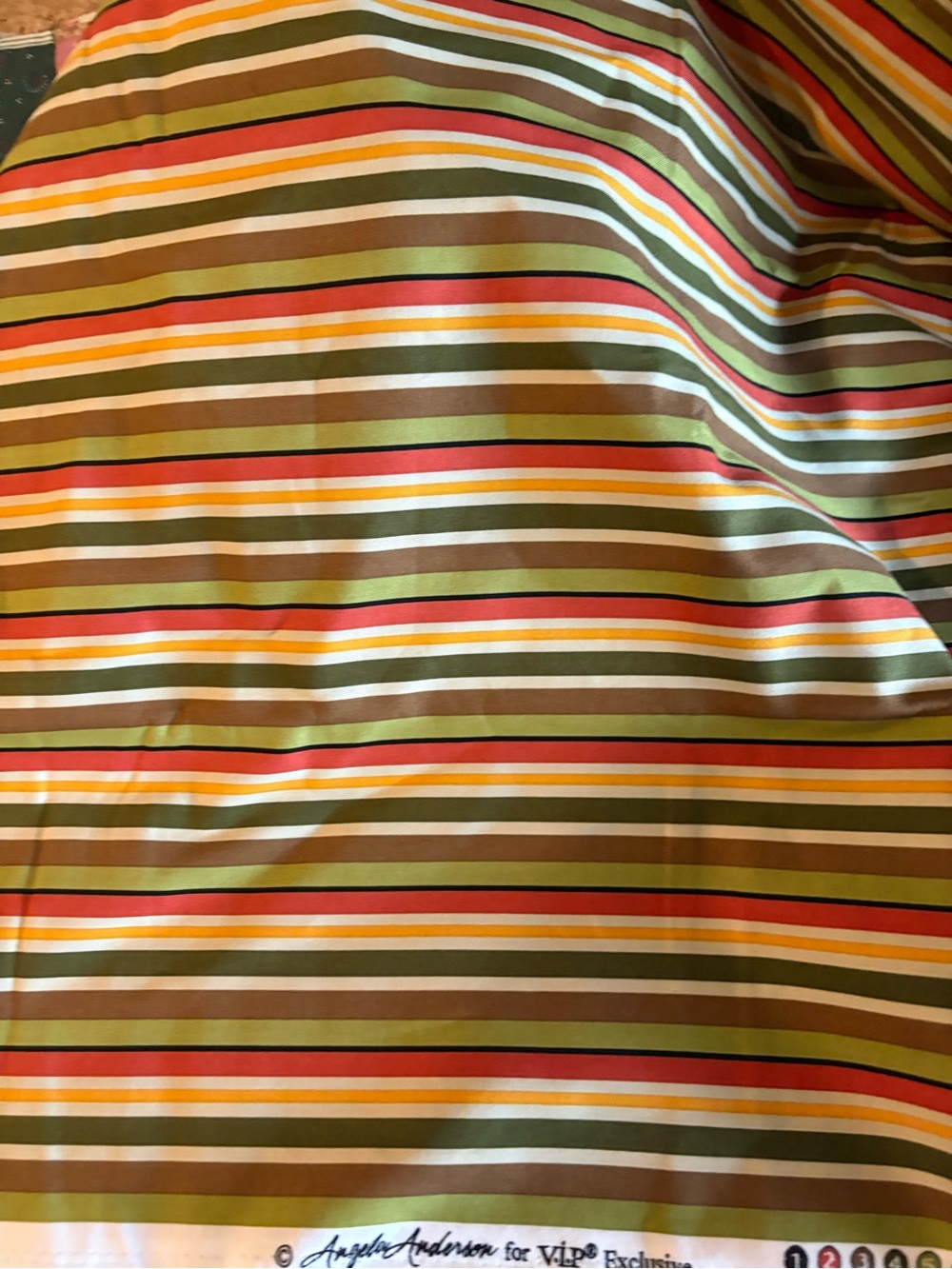 Angela Anderson Striped Green Fabric 2 yards